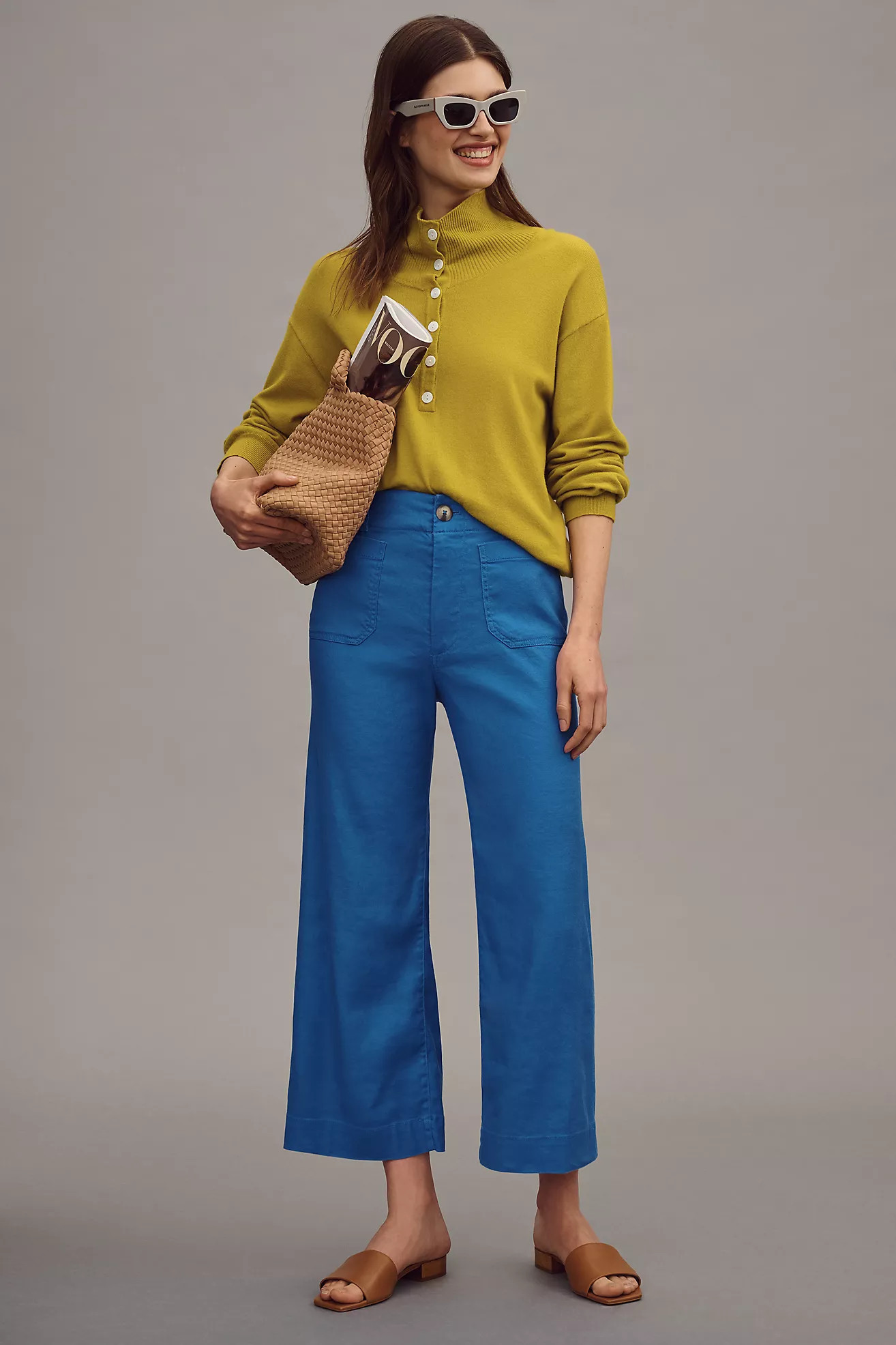 The Colette Cropped Wide-Leg Pants by Maeve: Linen Edition | Anthropologie (US)