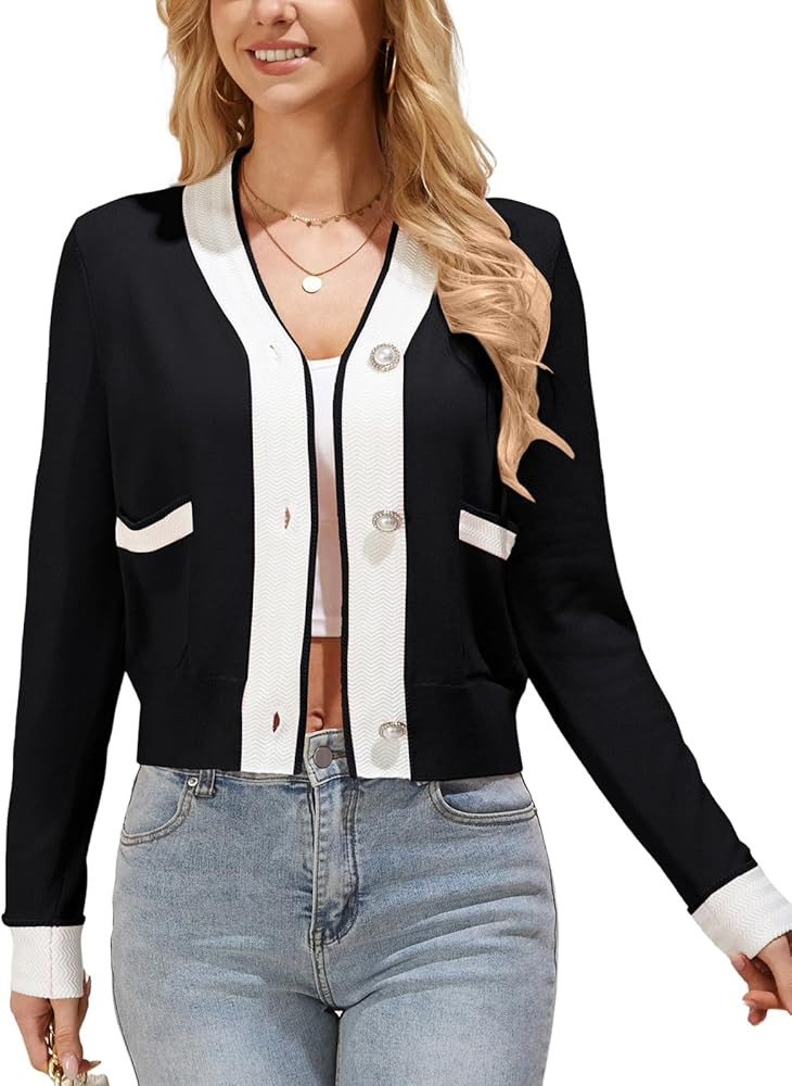 GRACE KARIN Women's Cardigan Sweaters 2024 Open Front Long Sleeve Button Down Knit Cardigans Oute... | Amazon (US)