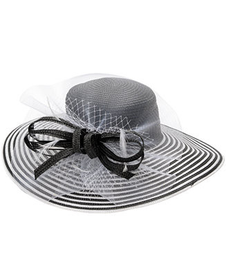 Striped Wide Brim Hat | Macy's