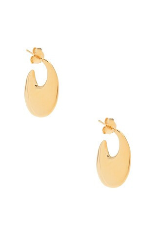 Saint Laurent Bo Creole Plate Earrings in Metallic Gold | FWRD 
