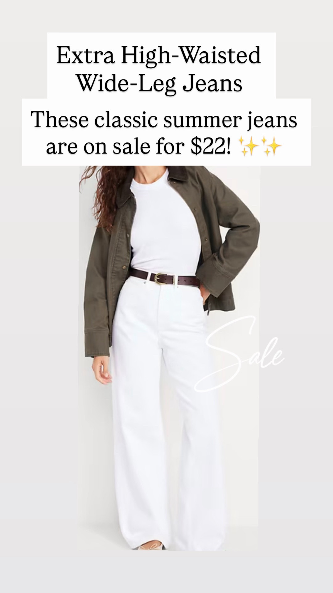 Wide leg white jeans are on sale 

#LTKSaleAlert
