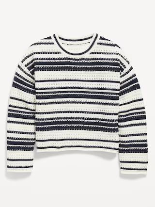 Striped Crochet-Knit Sweater for Girls$21.99$34.9930% Off! Price as marked. Image of 5 stars, 0 a... | Old Navy (US)