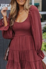 Love Spell Long Sleeve Smocked Mini Dress | Magnolia Boutique