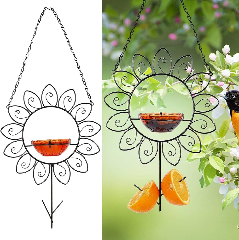 FORUP Oriole Bird Feeder for Outdoors Jelly and Oranges, Orange Fruit Oriole Jelly Bird Feeder, O... | Amazon (US)
