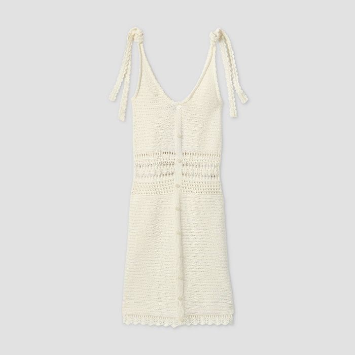 Women's Sleeveless Open Knit Sweater Dress - Wild Fable™ White | Target