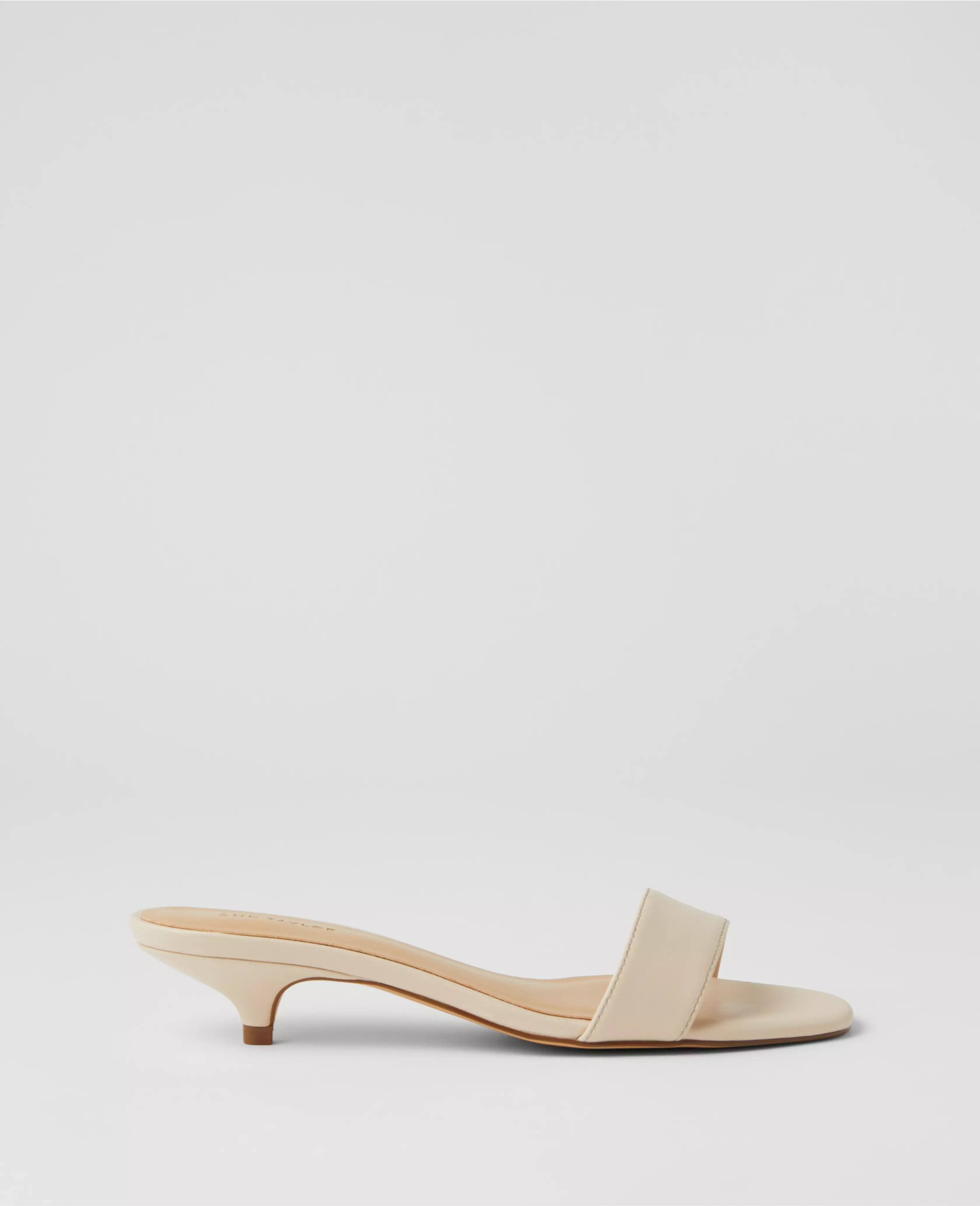 Leather Strappy Kitten Heel Mule Sandals | Ann Taylor