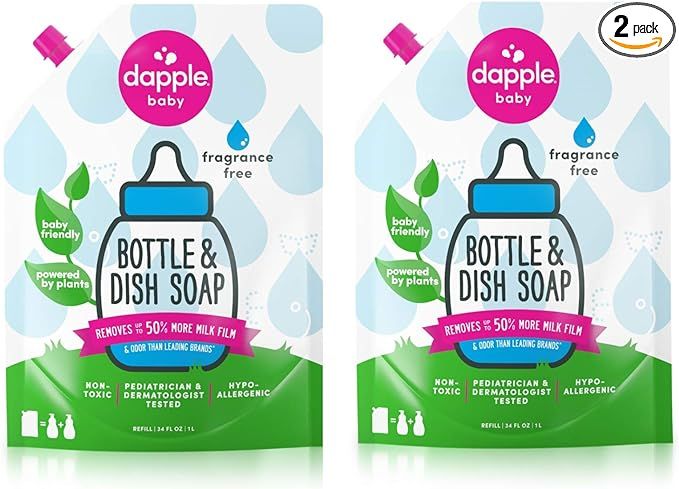 Dapple Baby, Bottle and Dish Liquid Refill Dish Soap Plant Based Hypoallergenic, Fragrance Free, ... | Amazon (US)