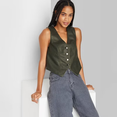 Women's Faux Leather Vest - Wild Fable™ Black | Target