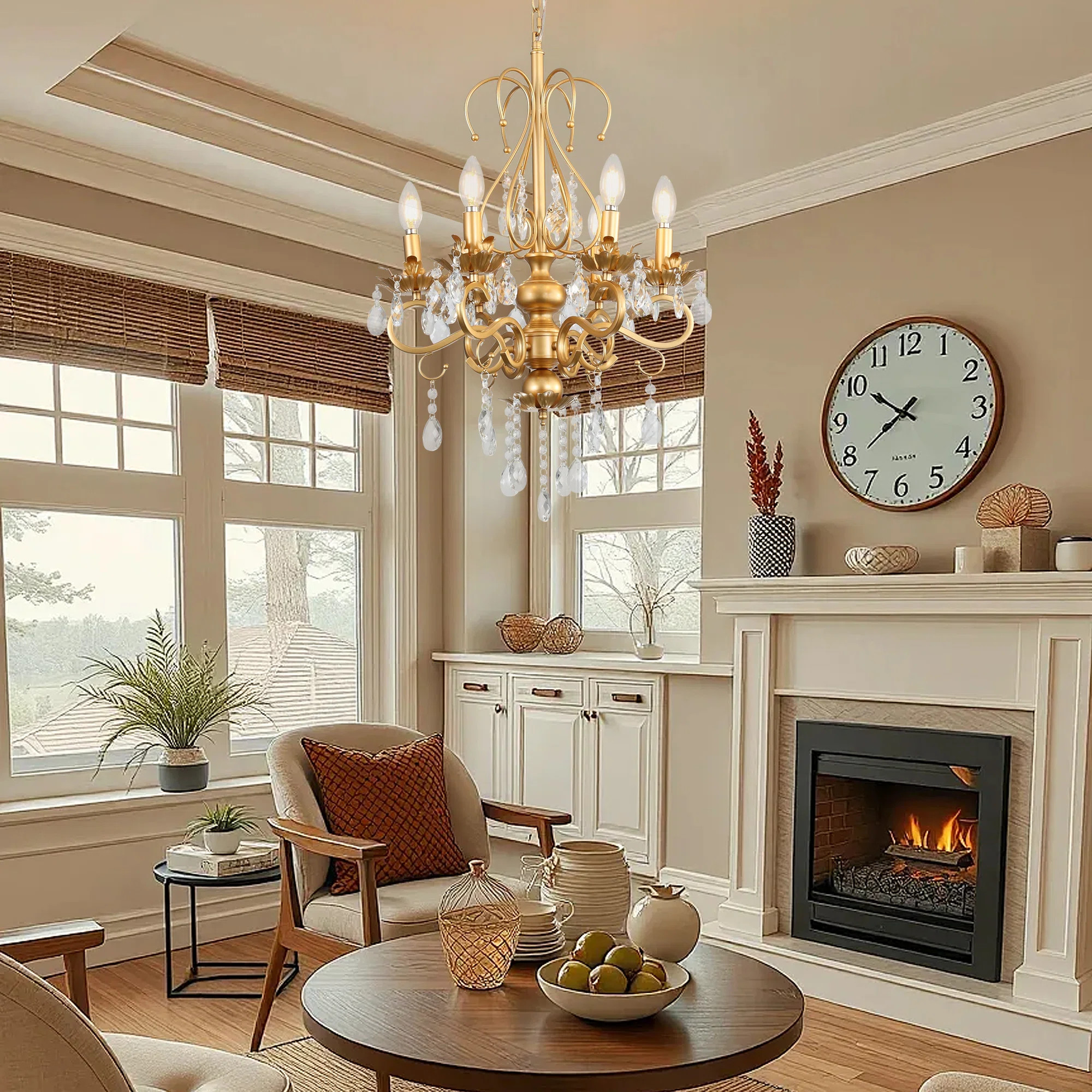 6 Light Modern Contemporary Elegant K9 Crystal Glass Chandelier Pendant Ceiling Lighting Fixture,... | Wayfair North America