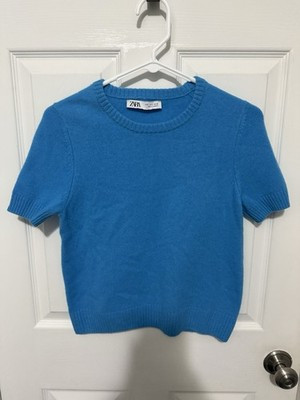 Zara 100% Wool Sweater Short Sleeve Boxy Sz S Minimalist Cozt Warm Layers | eBay CA