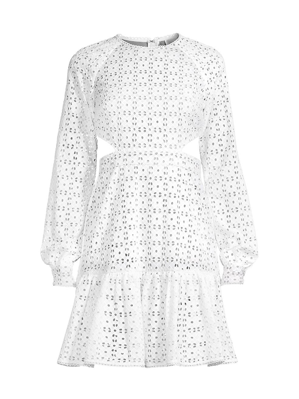MICHAEL Michael Kors Eyelet Cotton Cut-Out Minidress | Saks Fifth Avenue