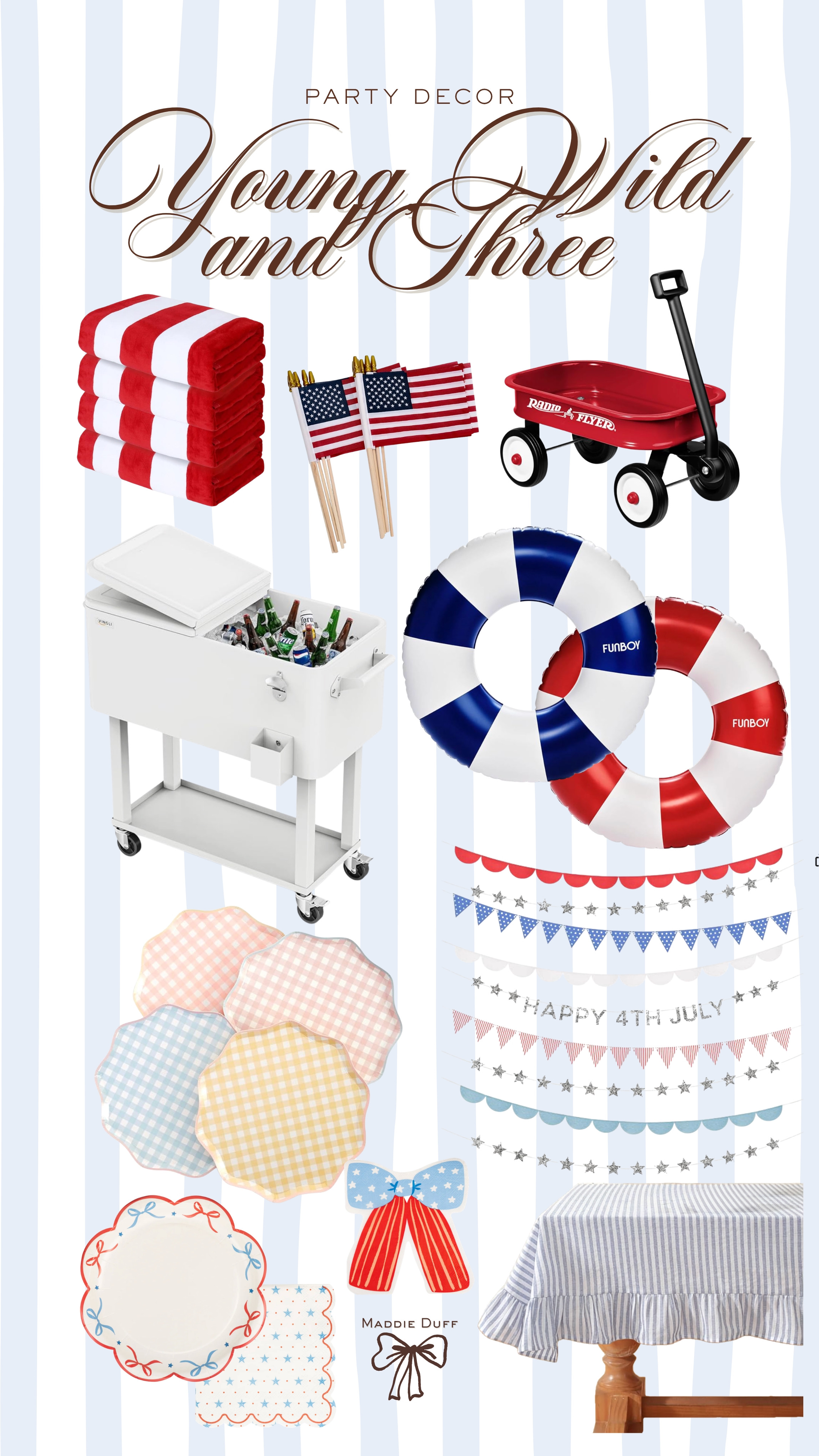 Linking up some of our decor from Georgia's Young, Wild and Three birthday party!

red white and blue decor, 4th of july, 3rd birthday party, kids party ideas 

 #LTKKids
