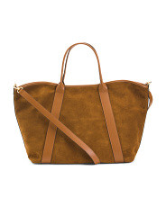 Made In Italy Suede Tote With Leather Trim | Handbags | Marshalls | Marshalls