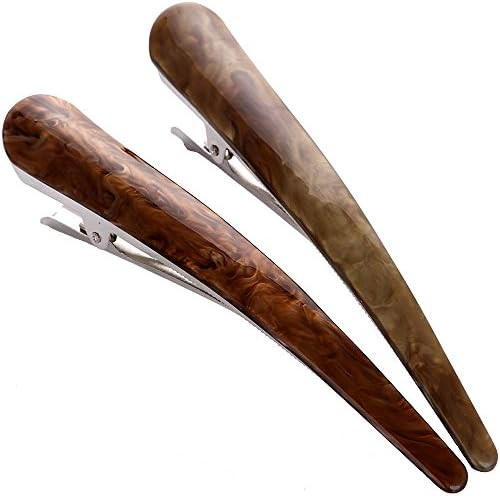 2PCS:Duck Teeth Bows Hair Clips Classic Hair Grip Crocodile Accessories Hairpins Chic Styling Claw | Amazon (US)