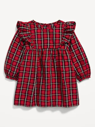 Long-Sleeve Plaid Seersucker Dress for Baby | Old Navy (US)