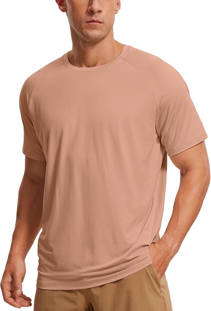 CRZ YOGA Men's Workout Short Sleeve T-Shirt Quick Dry Gym Athletic Running Stretchy Tee Shirts To... | Amazon (US)