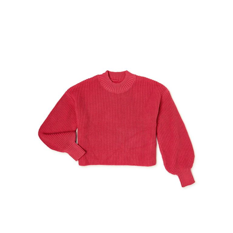Wonder Nation Girls Long Sleeve Drop Shoulder Pullover Sweater, Sizes 4-18 & Plus - Walmart.com | Walmart (US)