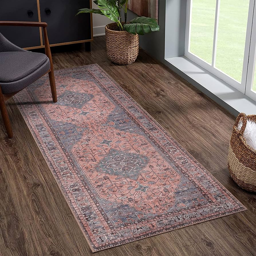 Adiva Rugs Machine Washable 2'6x6'6 Area Rug with Non Slip Backing for Living Room, Bedroom, Bath... | Amazon (US)