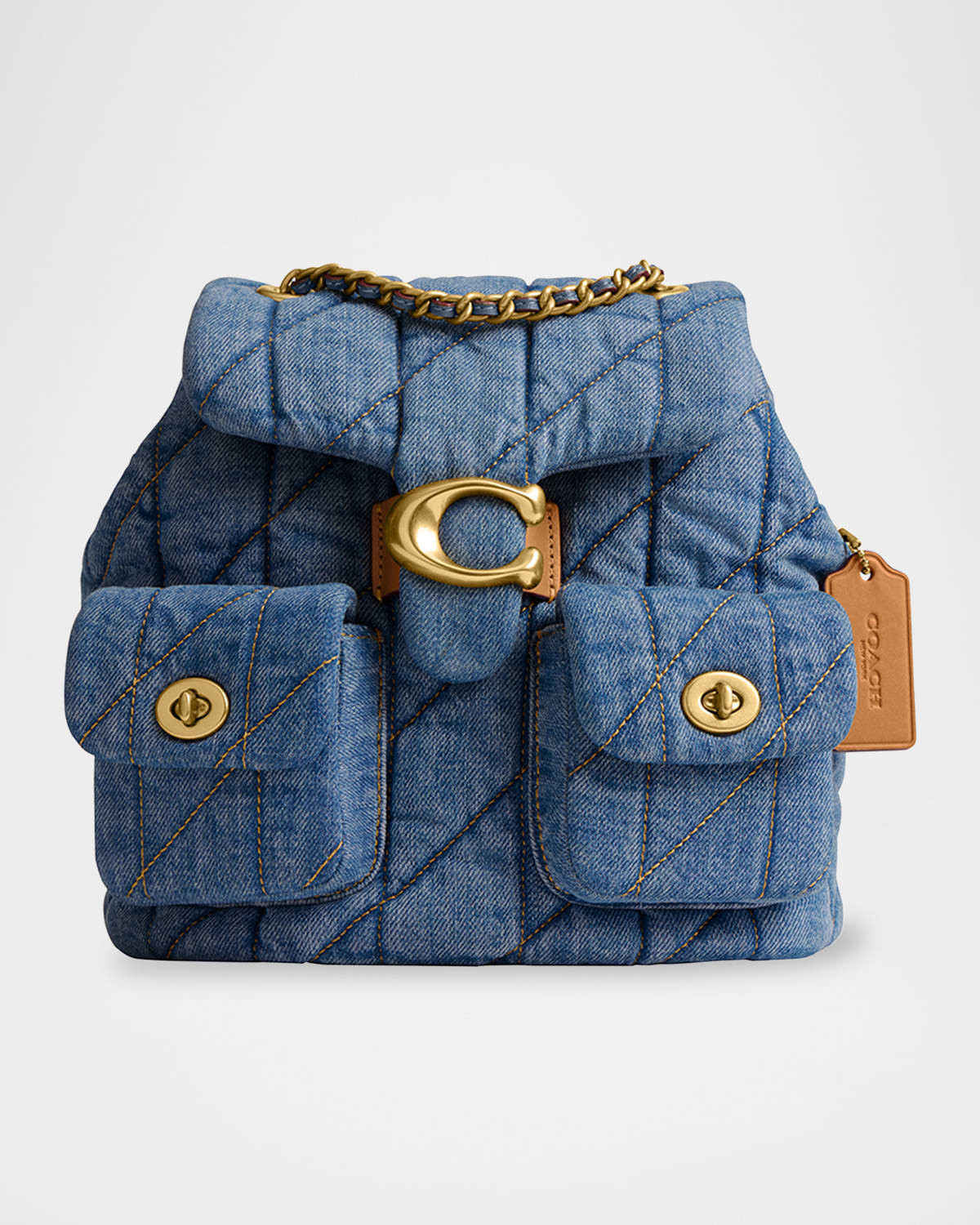 Tabby Quilted Denim Backpack | Neiman Marcus