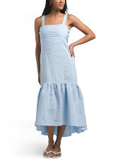 Linen Blend Tie Back Midi Dress | Marshalls