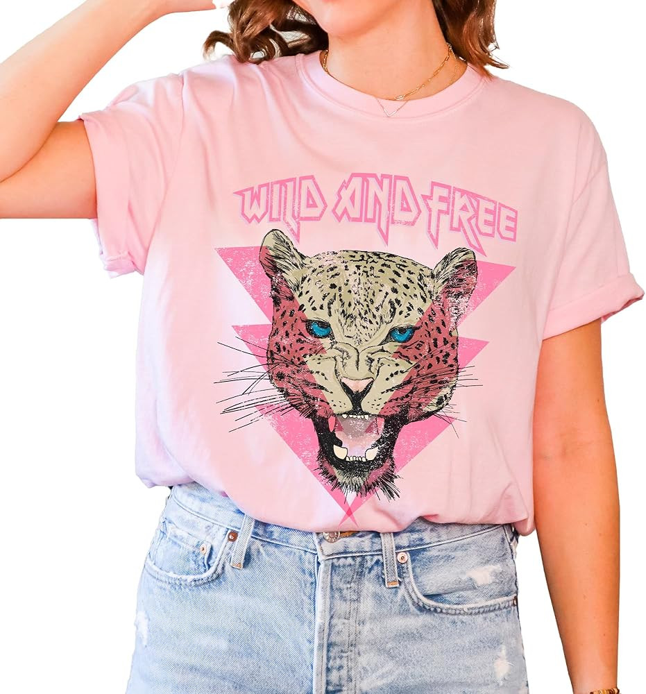 Wild and Free Blossom T-Shirt, Graphic Tee for Women, Men, Unisex, 100% Cotton | Amazon (US)