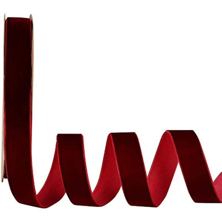 20 Yards 1 Inch Single Side Velvet Ribbon Satin Ribbon Roll for Wedding Gift Wrapping Hair Bows F... | Walmart (US)