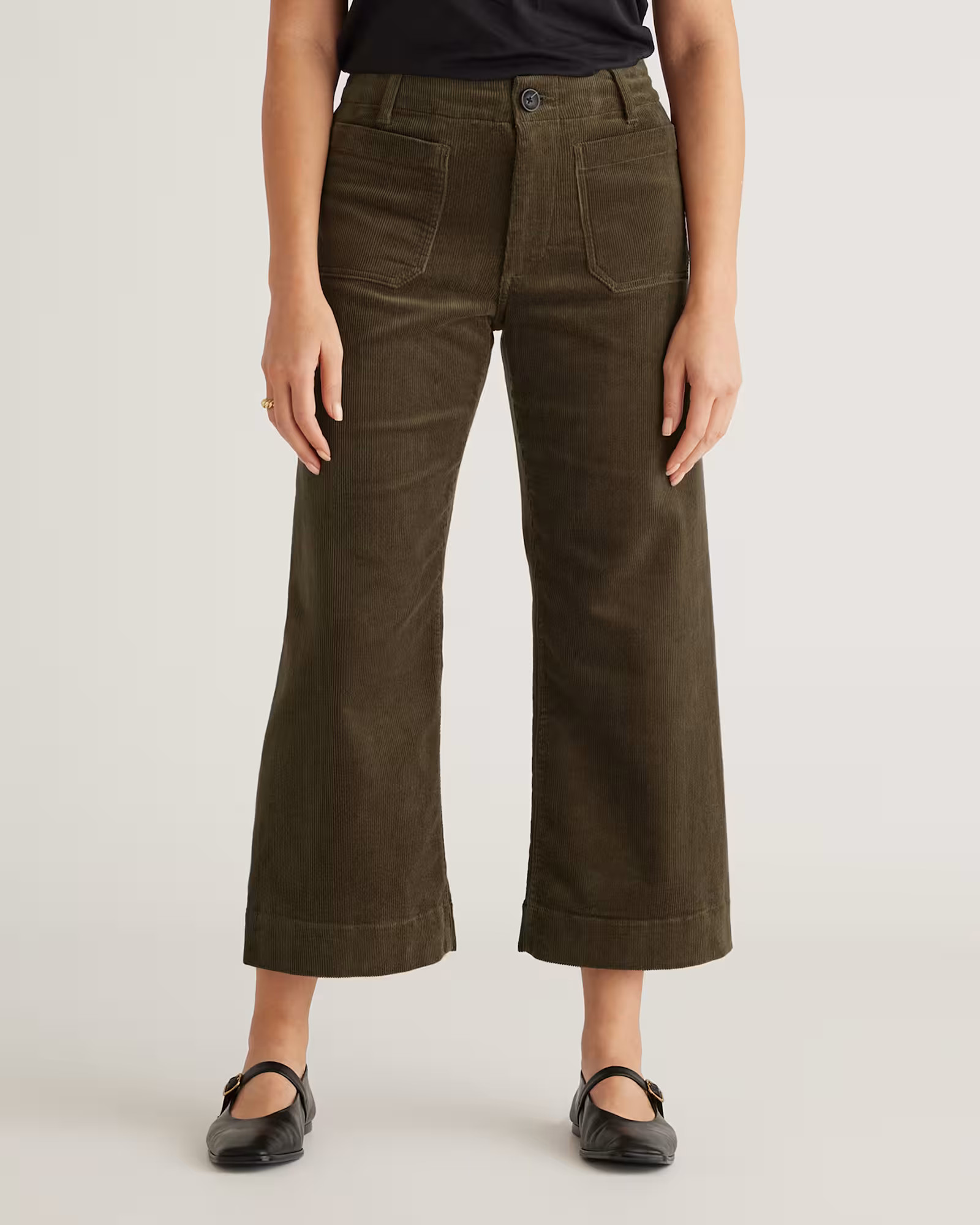 Organic Stretch Corduroy Cropped Wide Leg Pants | Quince