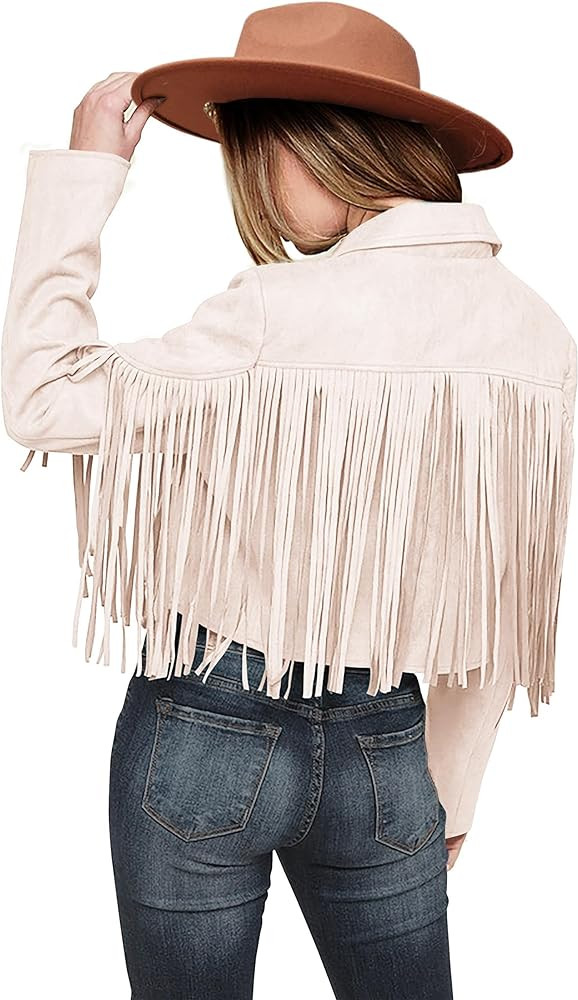 PRETTYGARDEN Women's Fringe Faux Suede Leather Jackets Fall Fashion 2025 Tassel Motorcycle Croppe... | Amazon (US)