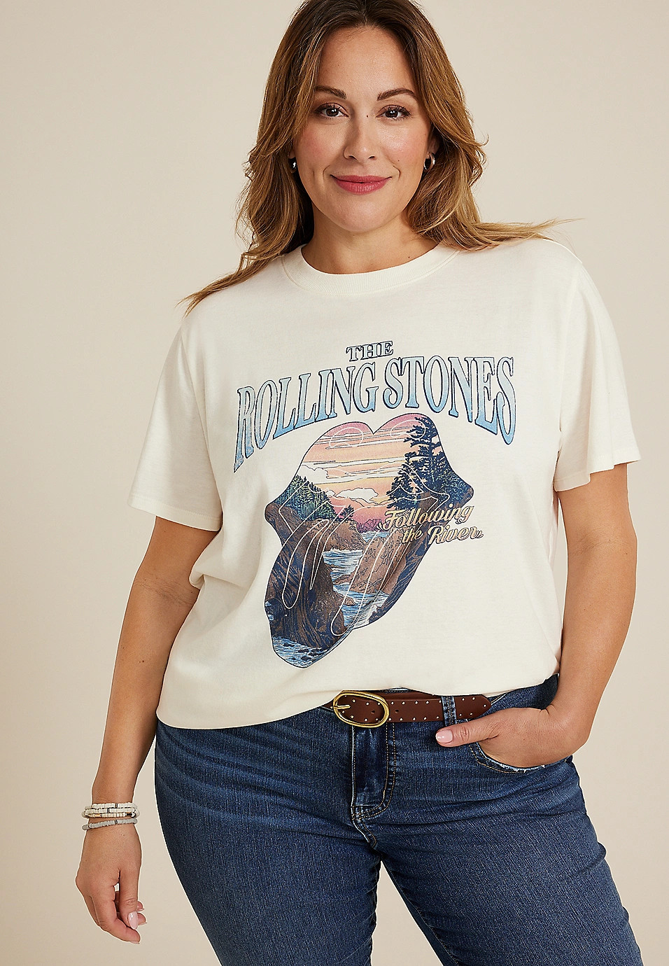 Plus Size The Rolling Stones Oversized Fit Graphic Tee | Maurices
