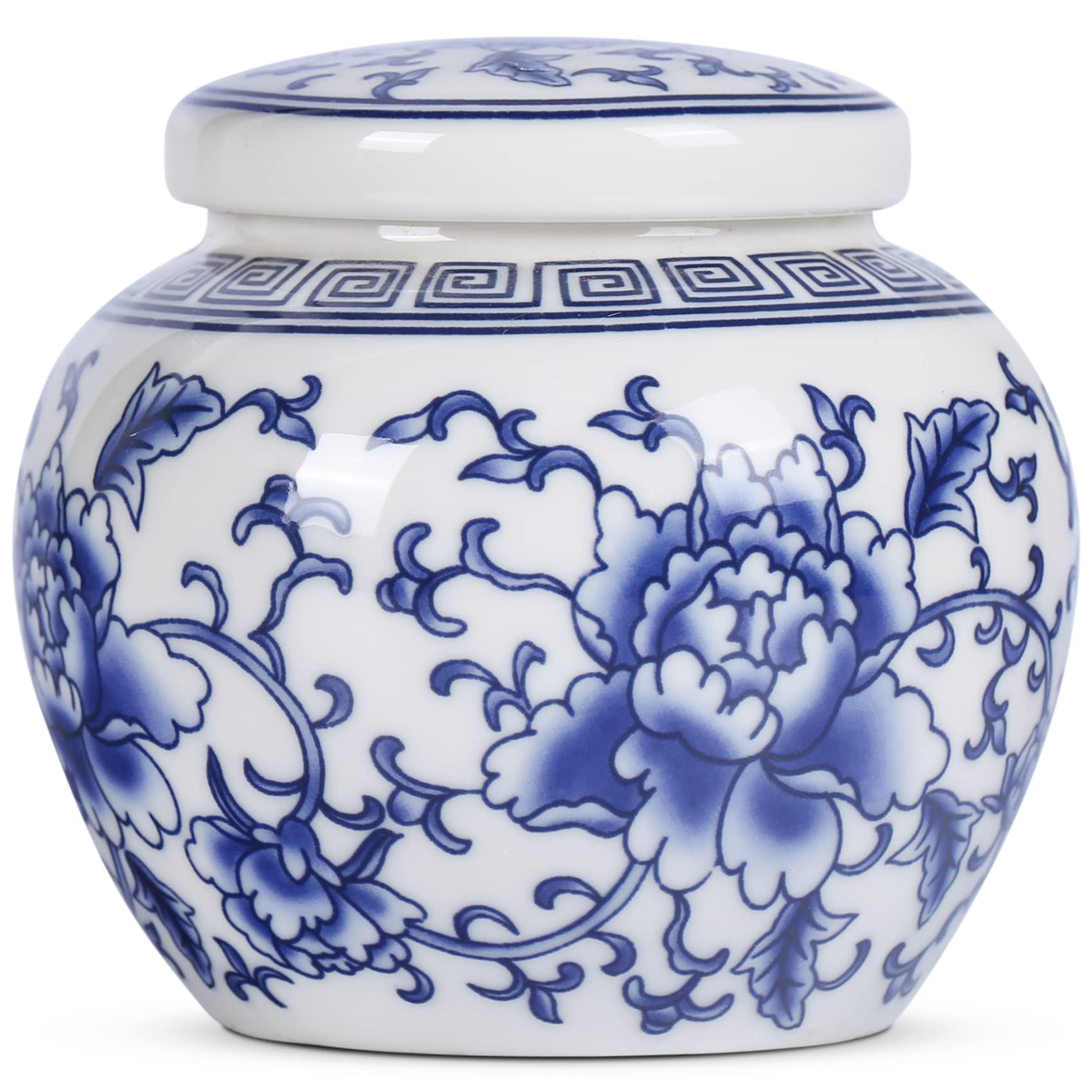 XINGYAN Chinese Traditional Blue and White Porcelain Ceramic Small Ginger Jar with Lid,for Tea St... | Amazon (US)