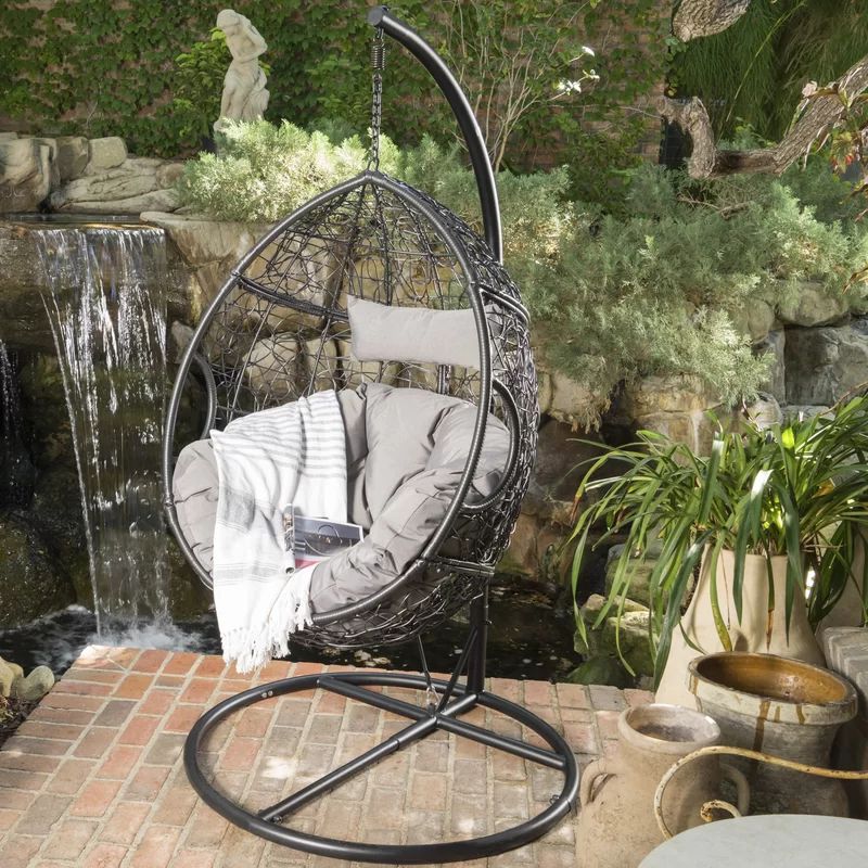 Dawson Outdoor Basket Swing Chair with Stand | Wayfair North America
