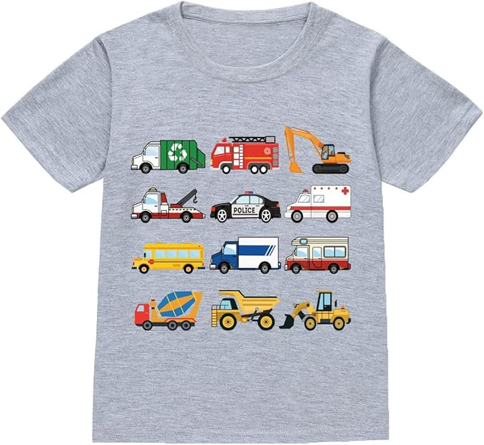 Boys Monster Truck T-Shirt 100% Cotton Construction Shirt Funny Truck Short Sleeve Birthday Boy T... | Amazon (US)