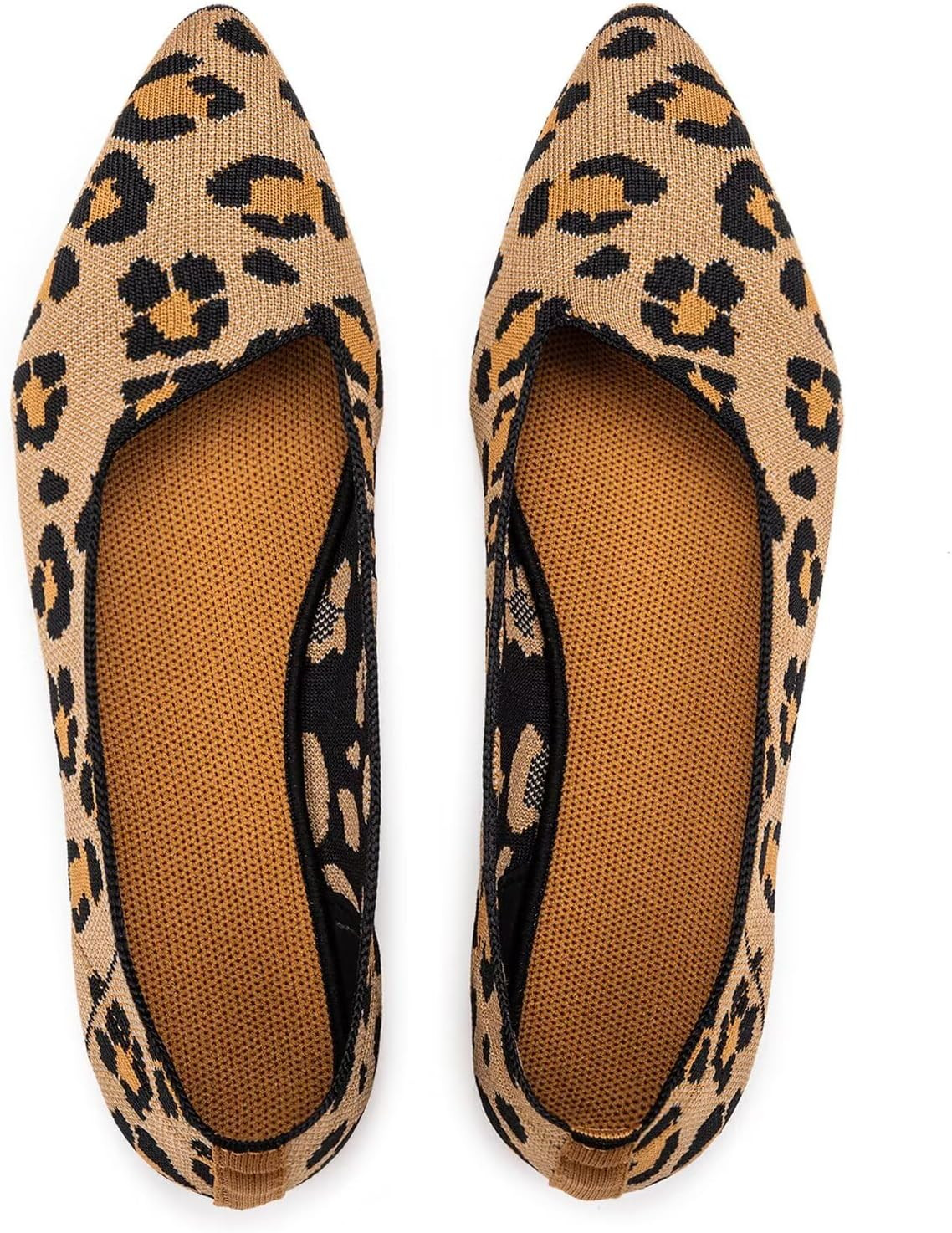 Frank Mully Womens Pointed Toe Flats Knit Dress Shoes Comfort Women Shoes Softable | Amazon (US)