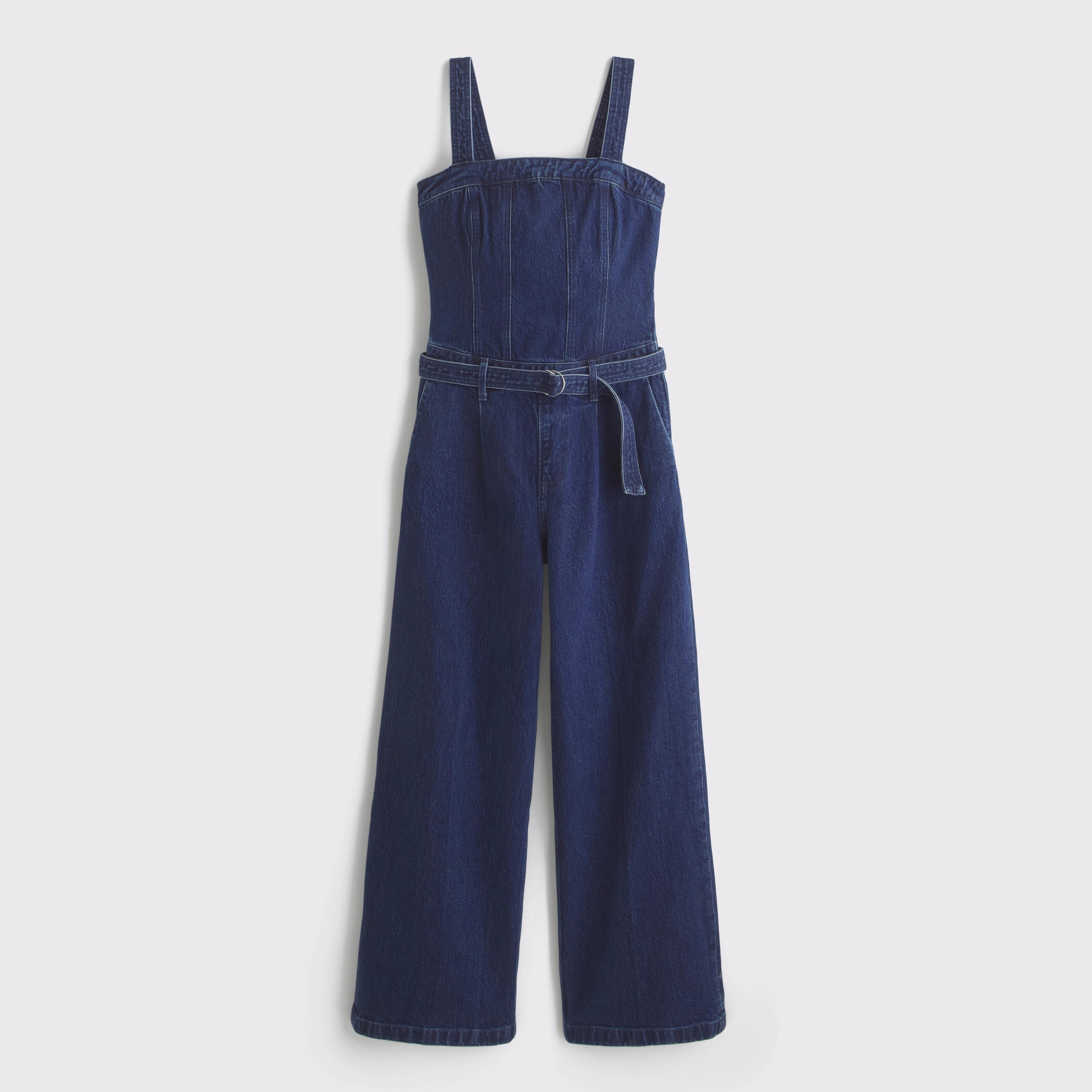Belted Denim Trouser Jumpsuit | Abercrombie & Fitch (US)