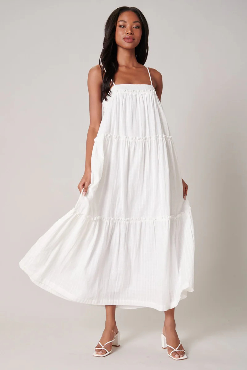 Julianne Tiered Trapeze Maxi Dress | Sugarlips