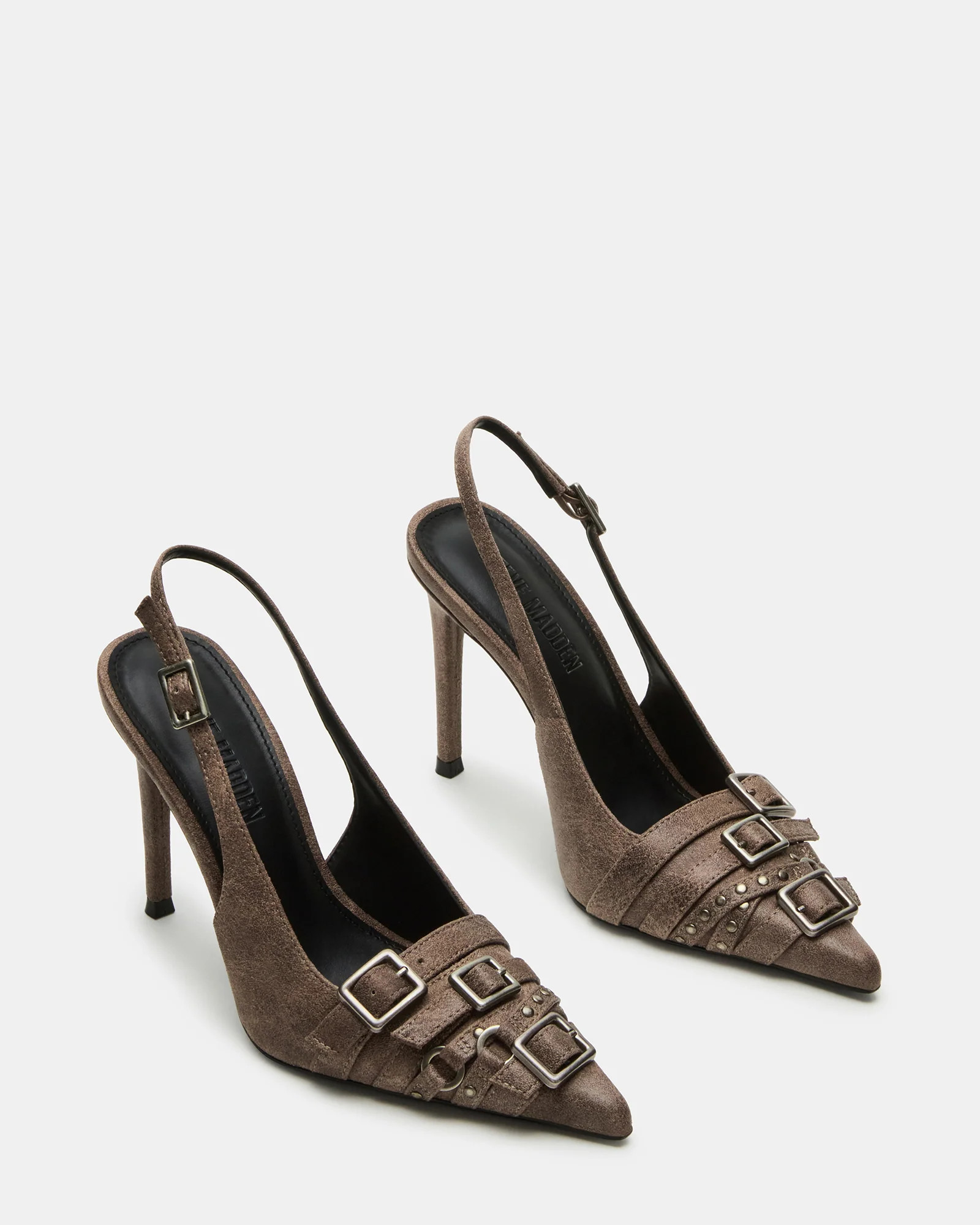 RIVVY Grey Distressed Women's Pointed-Toe Slingback Heel | Steve Madden (US)