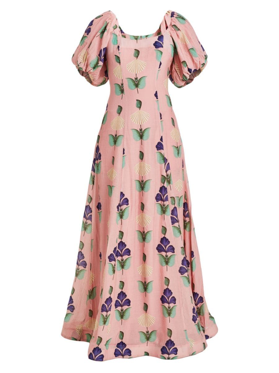 Arrabbiata Floral Puff-Sleeve Gown | Saks Fifth Avenue