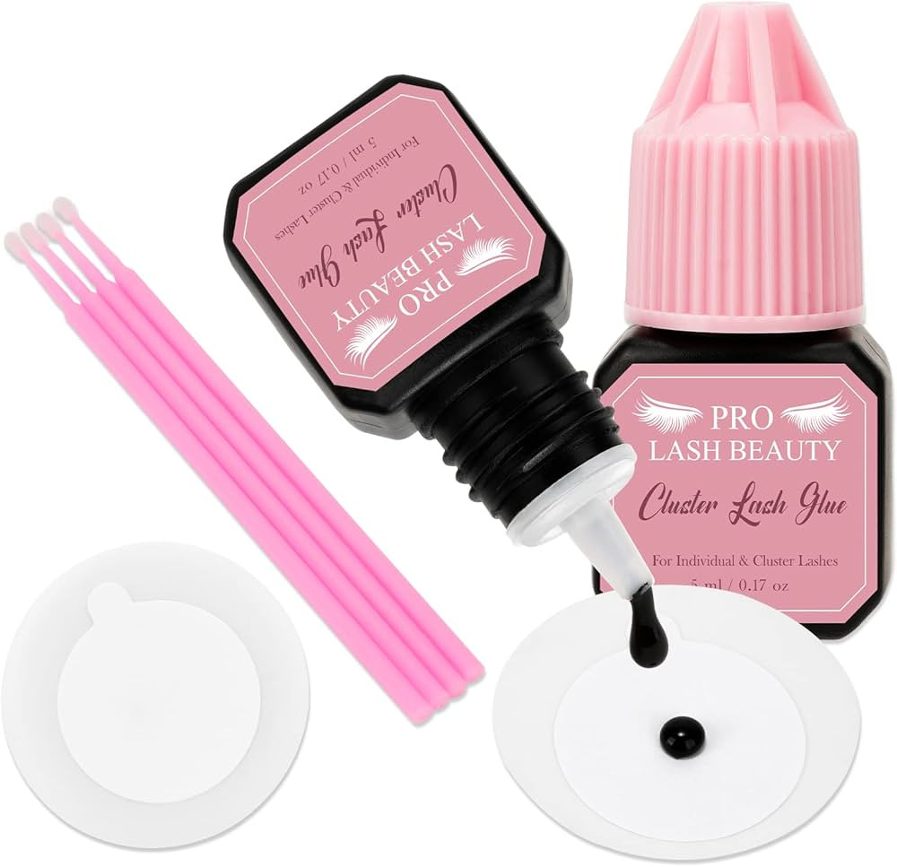 Cluster Lash Glue Individual Lash Glue for DIY Lash Extension Black Lash Bond Waterproof Eyelash ... | Amazon (US)