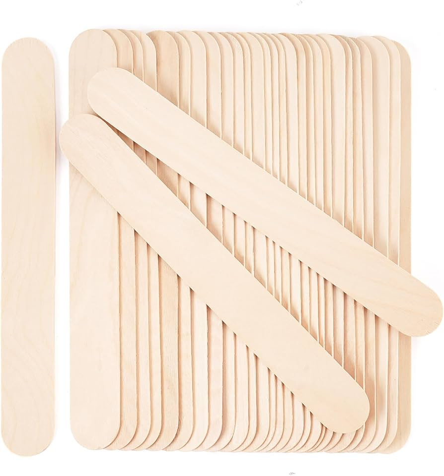 60 Pieces Jumbo Craft Sticks, 8 Inch Natural Wooden Popsicle Sticks, Multi-Functional Ice Cream S... | Amazon (US)