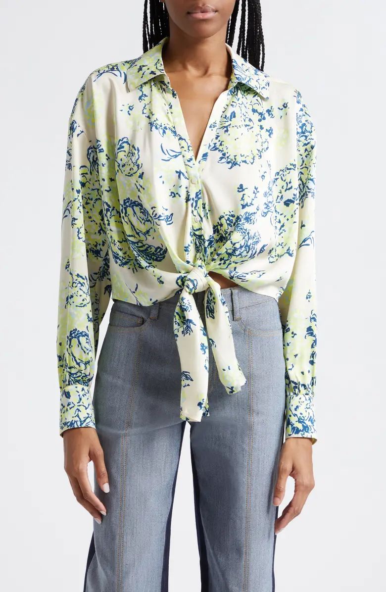 Marianna Floral Tie Front Button-Up Shirt | Nordstrom