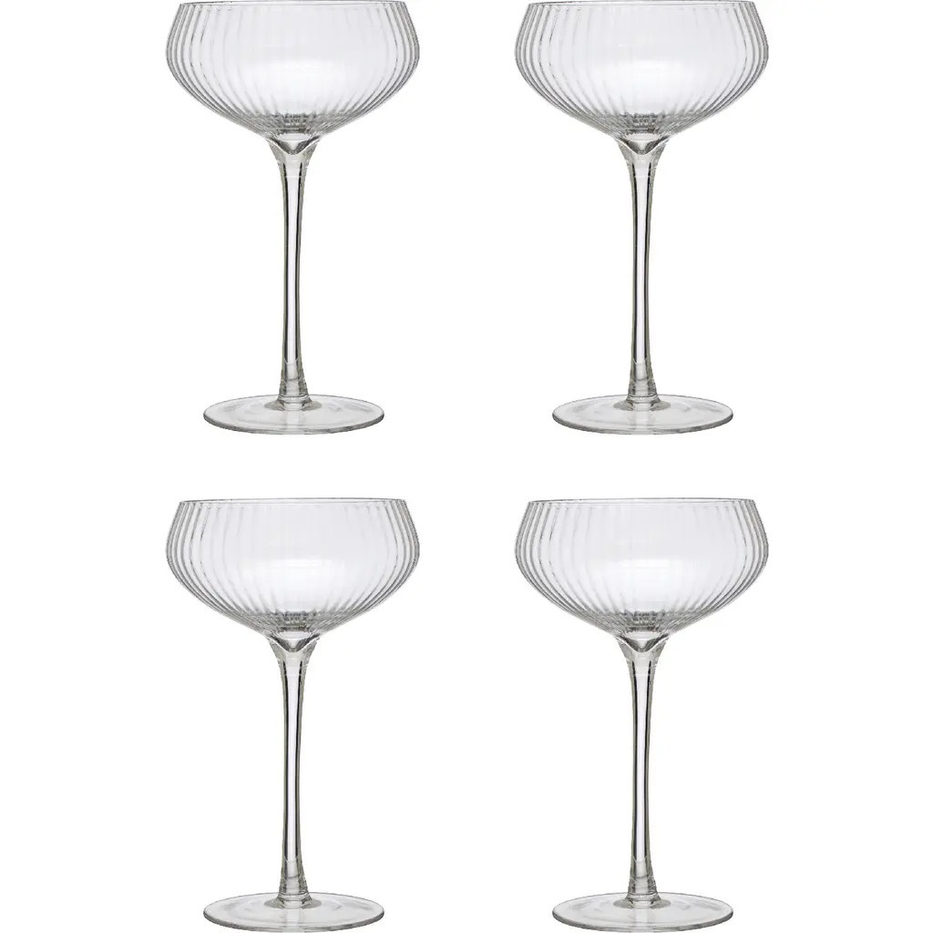 Storied Home Stemmed Champagne Coupe Glass, Set of 4, Clear at Nordstrom | Nordstrom