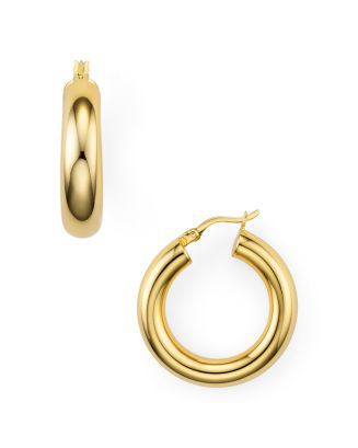 Tube Hoop Earrings in Sterling Silver, 18K Gold-Plated Sterling Silver or 18K Rose Gold-Plated St... | Bloomingdale's (US)