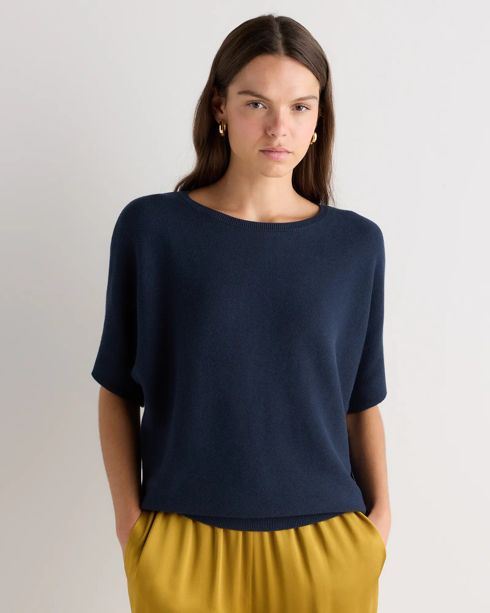 Lightweight Cotton Cashmere Link-Stitch Dolman Sweater | Quince