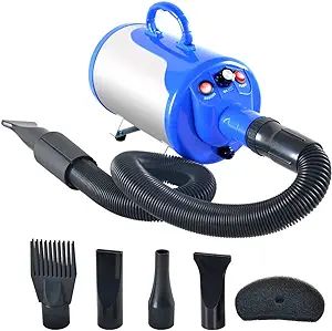 SHELANDY Groomer Partner Pet Hair Force Dryer Dog Grooming Blower with Heater (Blue) | Amazon (US)