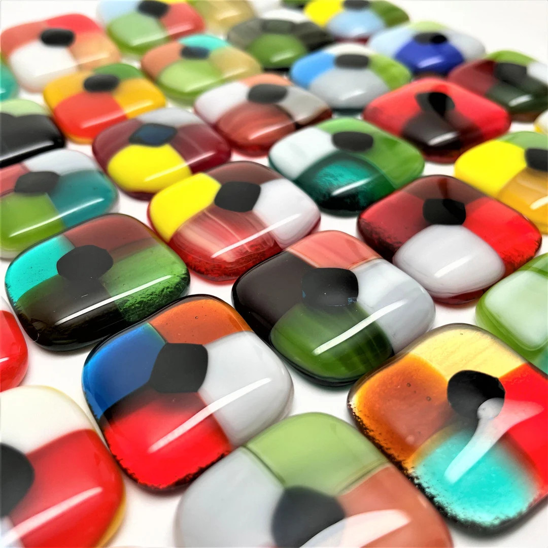 FUSED Stained Glass Tiles, Lg, 8pcs, PATCHWORK, Assorted | Etsy (US)