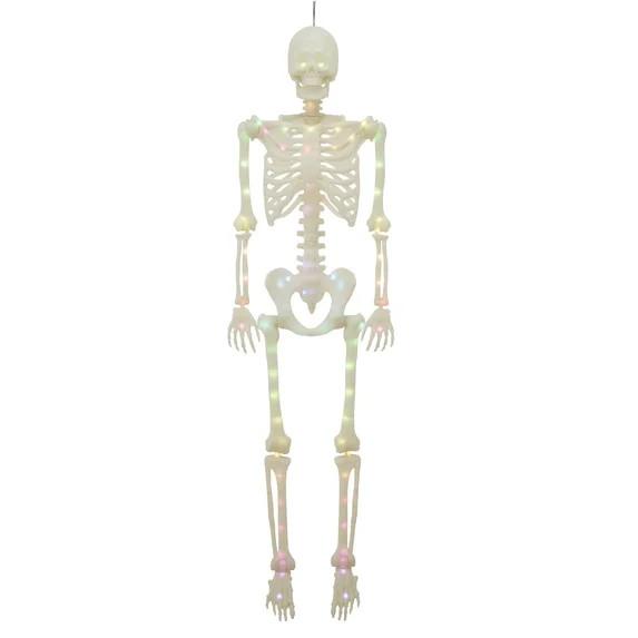 5-Foot Poseable Rainbow LED Illuminated Skeleton, Halloween Hanging Decoration, by Way to Celebra... | Walmart (US)