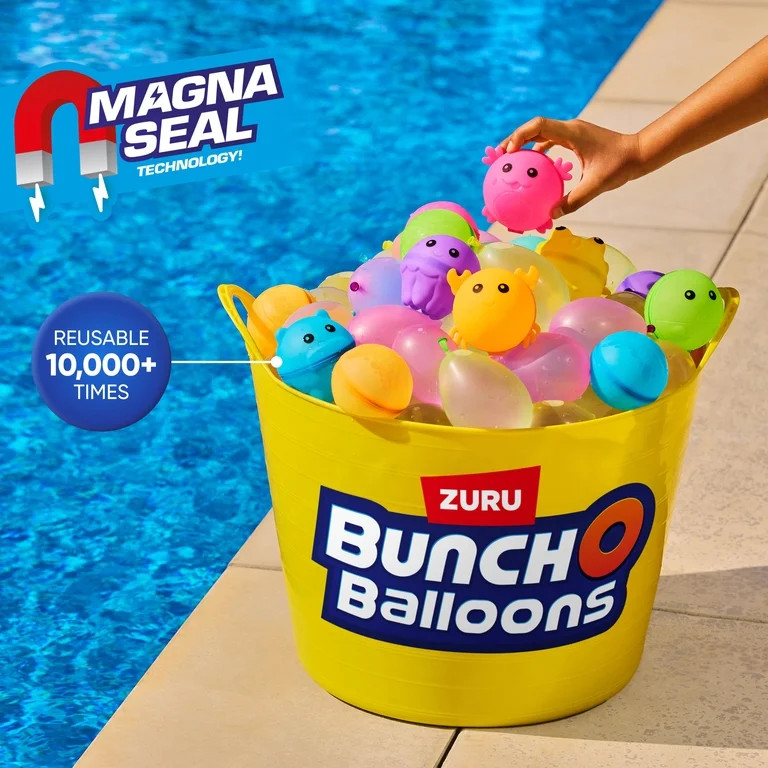 Bunch O Balloons Reusable Water Balloons 6 Pack by ZURU, Self Sealing Pool Beach Toys for Kids, T... | Walmart (US)