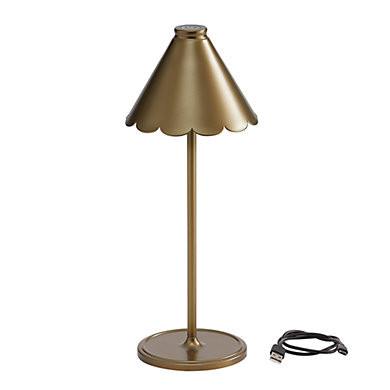 Kit Scalloped LED Lamp & Rechargeable Battery with 3 Brightness Levels | Ballard Designs, Inc.