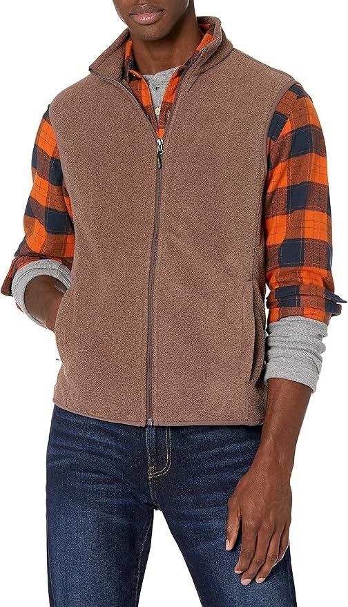 Amazon Essentials Men's Full-Zip Polar Fleece Vest (Available in Big & Tall) | Amazon (US)