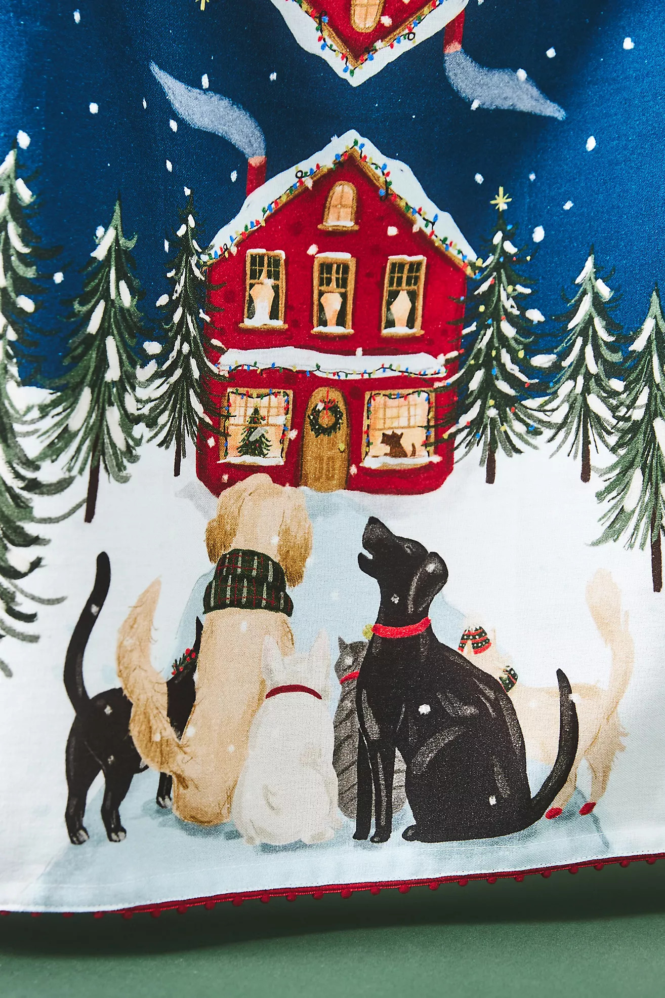 Cat & Dog Carolers Dishtowel | Anthropologie (US)